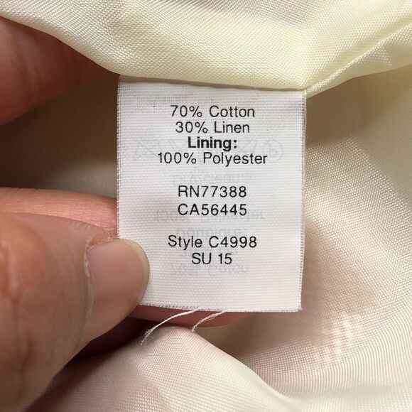 J.Crew Factory Pink White Striped Cotton Linen Sleeveless Sheath Dress Size 8 - Picture 9 of 10